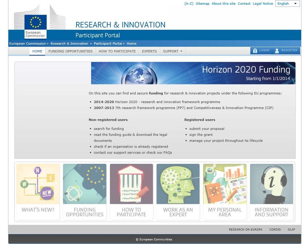 Participant Portal http://ec.europa.