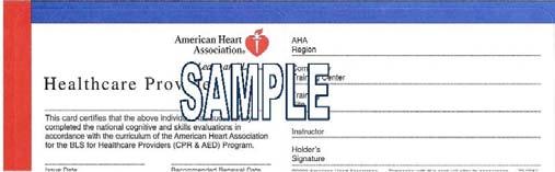 ACCEPTABLE BCLS CARDS FOR ALL COLORADO EMT CERTIFICATION The