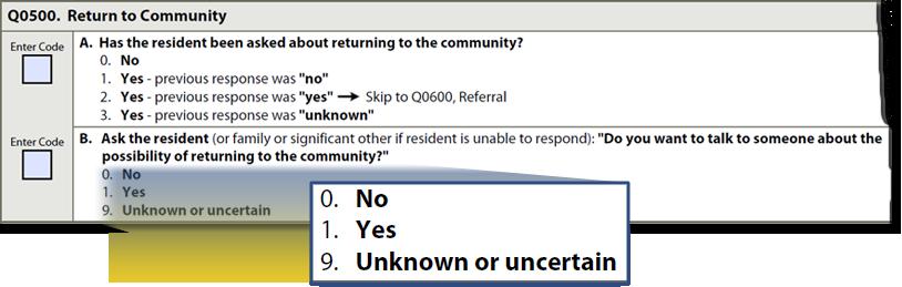 Q0500B Coding Instructions Document whether the resident, family, or significant other wants