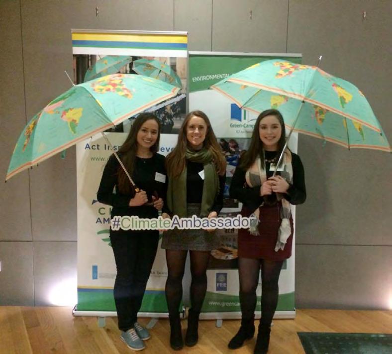 UCC WORKS INTERNSHIP PROGRAMME - GREEN CAMPUS INTERNS 17/18 Pictured above (l-r): Ana Pascanu, Susan Butler and Robyn Dennehy attend An Taisce Changemakers Summit in Dublin.