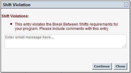 the shortened shift break: Verifying Shifts Imported from Schedule Programs have the option to import shifts