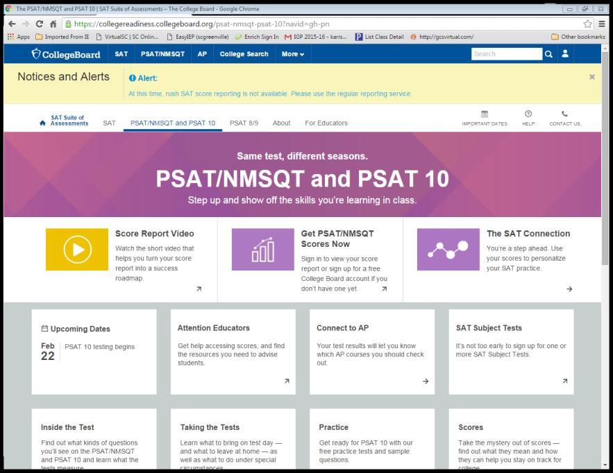 org Go to the PSAT/NMSQT tab