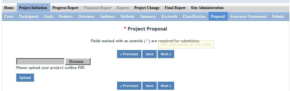 Proposal (Formula Only) Use the PDF upload capability in this section to upload a PDF of your Project Outline