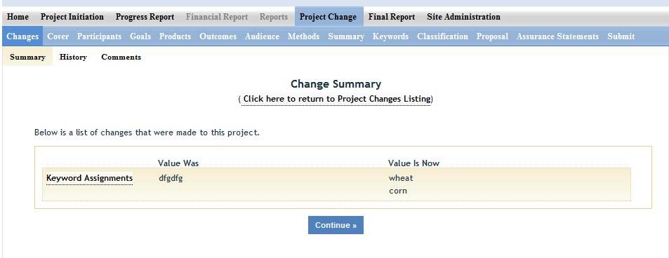 Helpful Hint: Anytime you make a change to a given project, regardless of the stage it s in, you can click