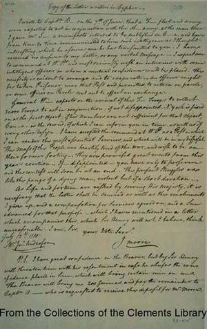 July 12, 1780 -- Benedict Arnold to John André (Decoded) From the Clinton Collection [Decoded letter in Jonathan Odell's hand] I wrote to Captn B[eckwith]-on the 7th of June, that a F[rench]--- fleet