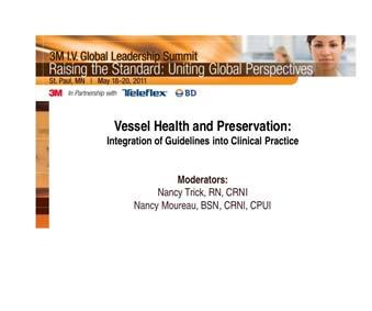 Through the Vessel Health and Preservation theme Right Line - selection Right Patient individualized assessment and insertion Right Time ongoing assessment of necessity and right device Education,