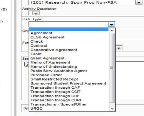 Sponsored Student Project Agreements Create and complete an InfoEd PD record, per standard instructions described in this manual, with these modifications: When entering PT data, on the Sponsor tab,