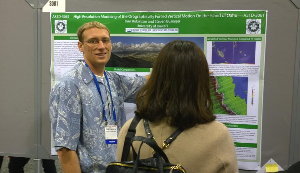 Thomas Robinson When I finally presented my own research in the Mountain Meteorology section, other meteorologists were delighted to see that I was using a simple linear model to explain complex
