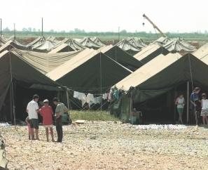 Hamblet and Kline Camp Hope in Fier, Albania, during Sustain Hope.