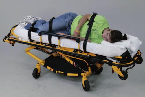 This position of transport is called the laterally recumbent position. This position is documented by the side on which a patient is lying: left laterally recumbent or right laterally recumbent. Fig.