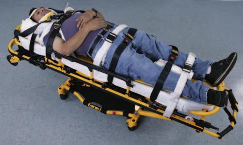 Patient Safety Restraints Most states require some form of safety restraint device while transporting adult and pediatric patients, whether they are on the wheeled stretcher or the bench seat of the
