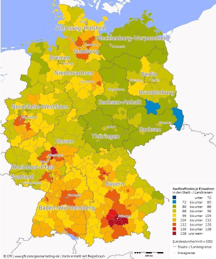 Where is my customer? Households with a strong purchasing power can be found in Munich, Frankfurt and Hamburg.