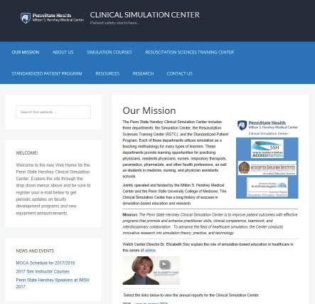 New Clinical Simula on Center Website Goes Live Online Reorganiza on of the health system s Internet presence allowed for the Clinical Simula on Center to unveil a new web site.