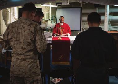 New Orleans Welcomes Army Chaplain for Mass Story and Photos by Mass Communication Specialist 3rd Class Brandon Cyr, USS New Orleans Public