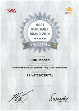 Cities in Indonesia (Awarded by SWA) BIMC Hospital was awarded