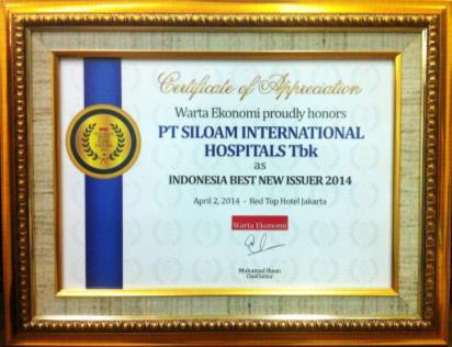 Corporate Image - Category Hospital (Awarded by TEMPO and