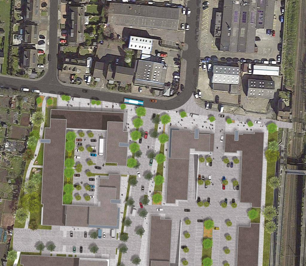Two New Centres for Business and Jobs CGI showing view of the