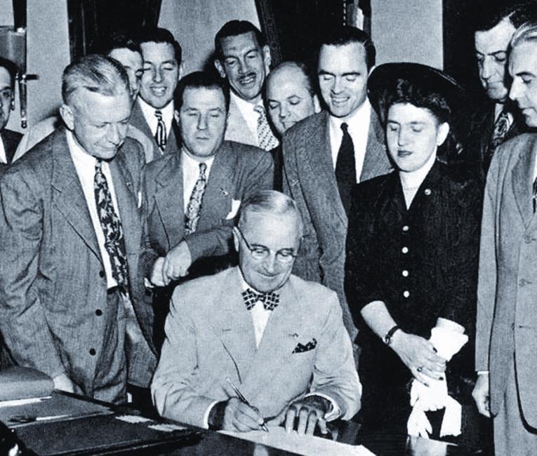 The AMVETS Family Veterans Service Community Service AMVETS Tributes Membership Meeting The Need Roots in World War II Congressionally chartered signed by President Truman in on July 23, 1947 making