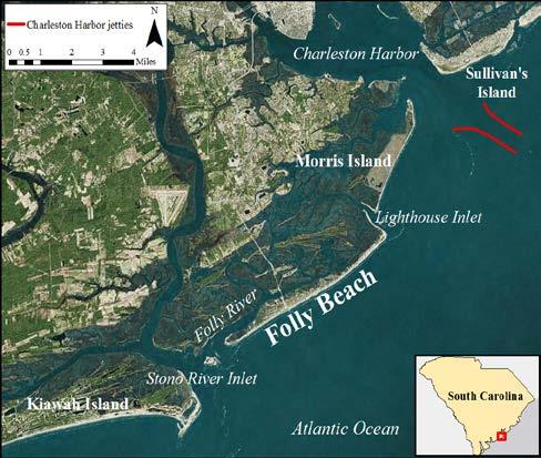 The 3-mile long Charleston Harbor jetties built in the 1890 s have impacted Morris and Folly Islands, located downdrift of the jetties.