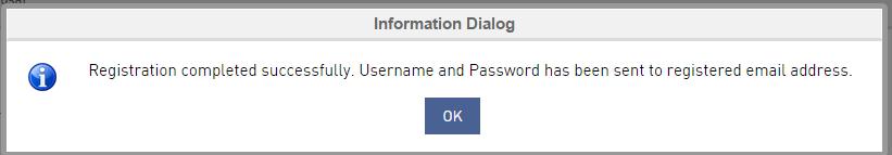 Request user name and initial password by providing email address and select Register.