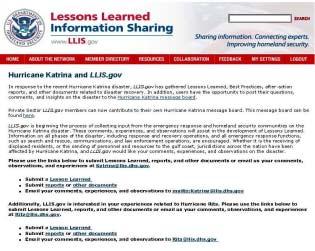 Hurricane Katrina Initiative Katrina Lessons Learned! LLIS.
