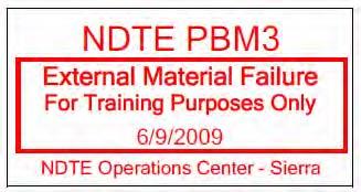 If the ballistic plates pass the testing, but have an external material failure, material handlers place an external material failure For Training Purposes Only label on the plate