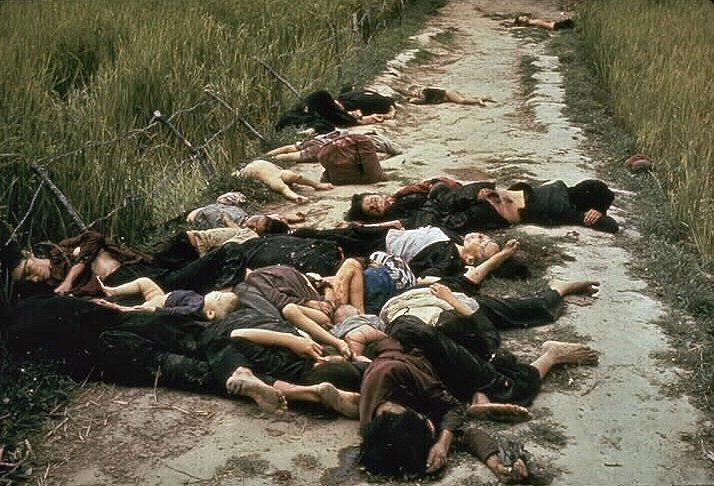 My Lai mass murder of between 347 and 504 unarmed civilians in South Vietnam on March 16, 1968, by United States Army soldiers of "Charlie" Company of 1st Battalion, 20th