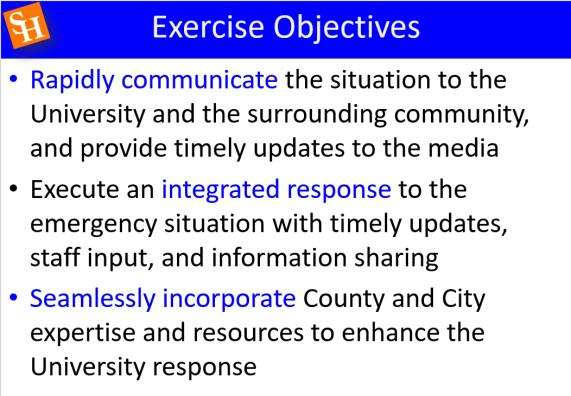 K. Follow-Through Activities. 1. Based on tests, drills, and exercise feedback, the University takes steps to improve emergency and evacuation procedures.