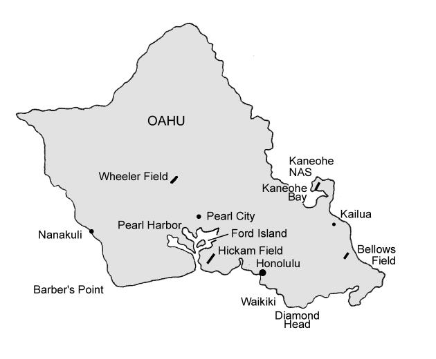 Oahu Island, Territory of Hawaii. Fleet Air Wing One SANK ENEMY SUB ONE MILE SOUTH PEARL HARBOR. It was acknowledged and we were told to stay in the area and await further instructions.