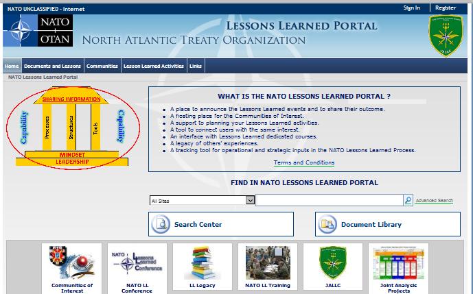 Lessons Learned Improving the NATO Lessons Learned Portal Throughout the 2016 NLLC, speaker after speaker made reference to the importance of the NATO Lessons Learned Portal (NLLP) in reinforcing the
