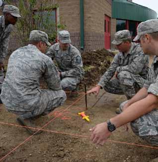 U.S. Airmen assigned to the 181st Civil Engineering