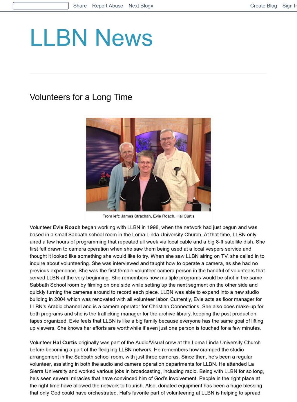 LLBN News: Volunteers for a Long Time http://llbnnews.blogspot.