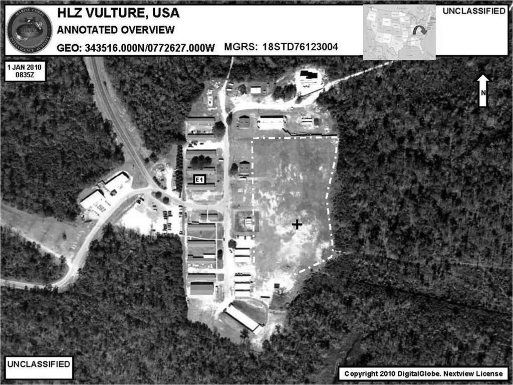 Helicopter Landing Zone Study Example: Image and Supporting Intelligence Report for Helicopter Landing Zone Vulture, Camp Lejeune, North Carolina Center Coordinates UTM: 18STD76123004 GEO: