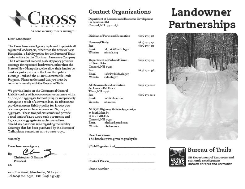 Landowner Brochure: http://www.nhstateparks.
