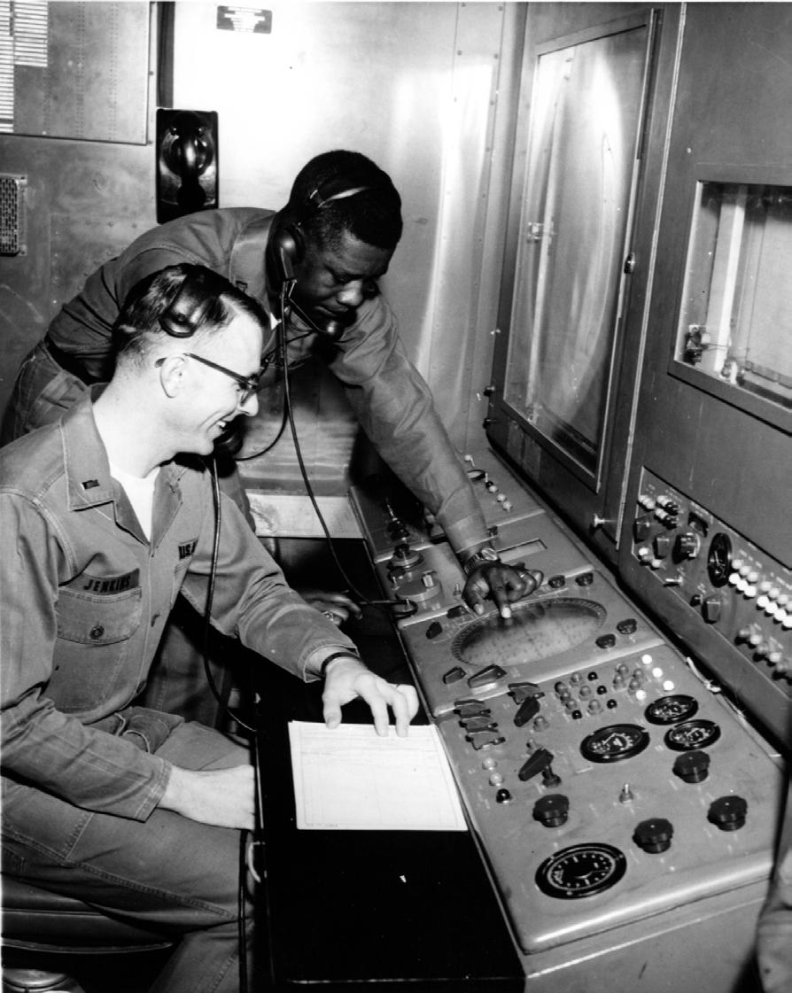 Captain Charles Brown & 1 st Lieutenant Rex Jenkins in Battery Control Van during January 1968 Short Notice