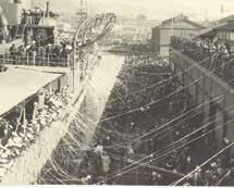 Once the soldiers and horses were safely aboard the Geelong, barriers were removed and the waiting crowd surged towards the vessel, mounted the ramp and swarmed the railings.