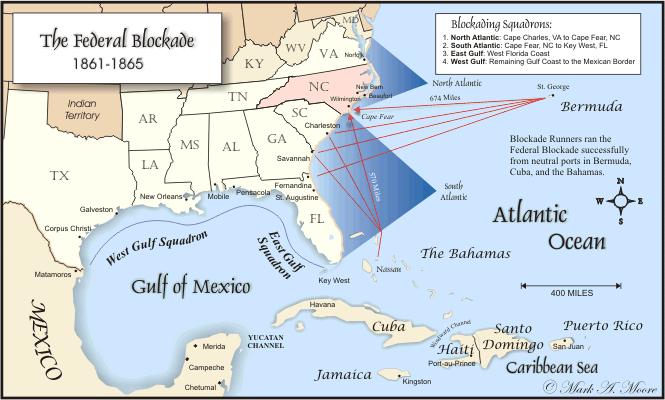Breaking the Union s Blockade While the two armies fought for control of the land, the Union navy controlled the sea. The North had most of the U.S.