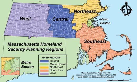 UPCOMING EVENTS 5 Massachusetts Homeland Security Program In 2004, the Massachusetts Executive Office of Public Safety and Security (EOPSS) designated 5 Homeland Security Planning Regions.