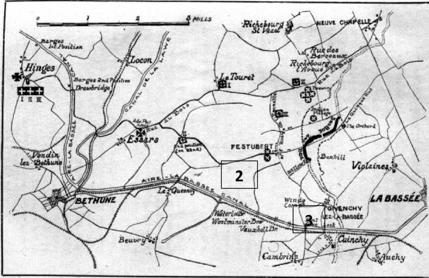Map 2: Battle of Festubert: a British Offensive A sketch map from the "War Story of the Canadian Army Medical Corps" by J. George Adami What happened at the Battle of Festubert?