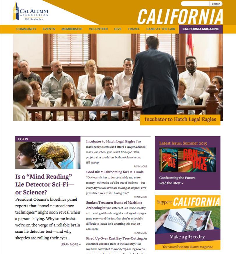 California Magazine Online CALIFORNIA Magazine Online is updated with fresh news and can be accessed daily.