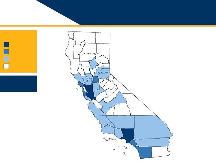 California Audiences: Alumni vs. Members TOTAL ALUMNI Over 20,000 10,000-20,000 1,000-10,000 Under 1000 Numbers in counties are CAA members.