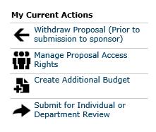 Step 4: Submit for Review Submission Submit for Individual or Department Review Once Funding Proposal SmartForms, Budget and Credit Distribution has been completed the Funding Proposal is ready to be