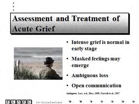 Slide 15 Intense feelings of grief are normal for the first few days, weeks, and months after surviving a traumatic loss.