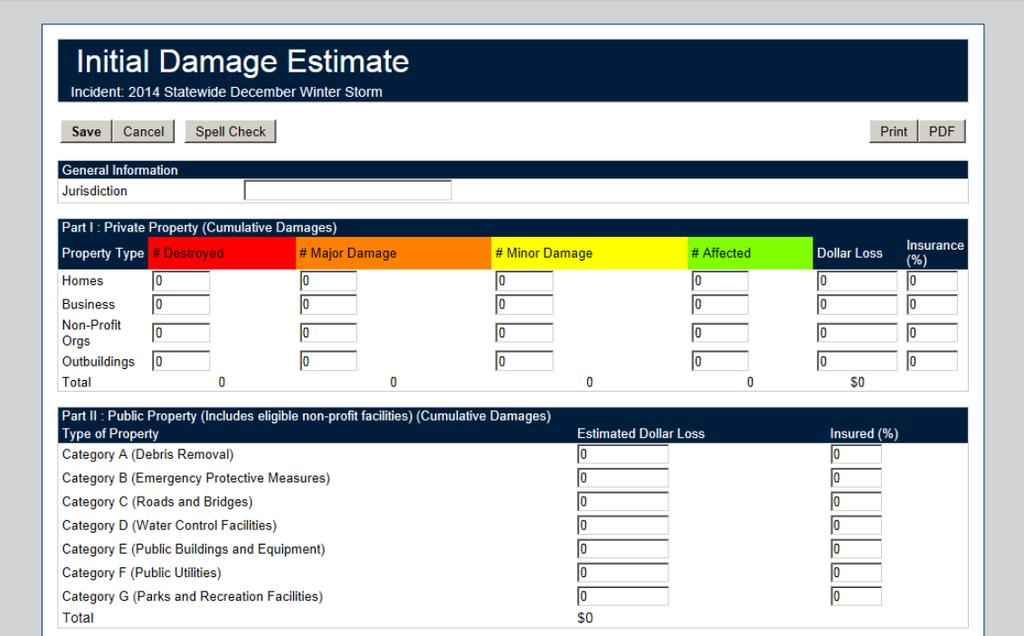 Disaster Cost Estimating Tools: