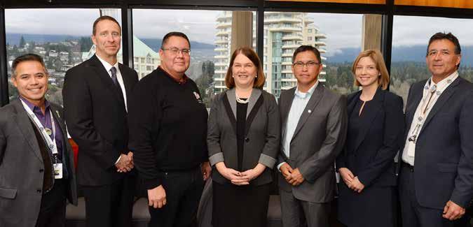 FNHA executive and Grand Chief Doug Kelly meeting with federal Minister of Health Dr. Jane Philpott and staff, January 2016.
