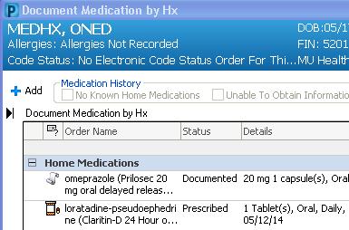 2) Click the Sign button to remove the medication from the list.