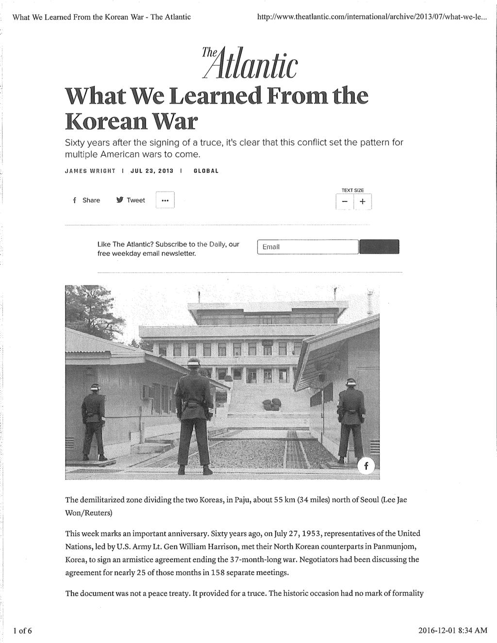 What We Learned From the Korean War - The Atlantic http://www.theatlantic.com/intemational/archive/2013/07 /what-we-le.