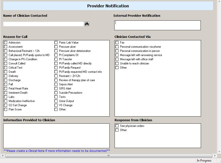 Provider Notification Form If deemed clinically necessary, nurse will