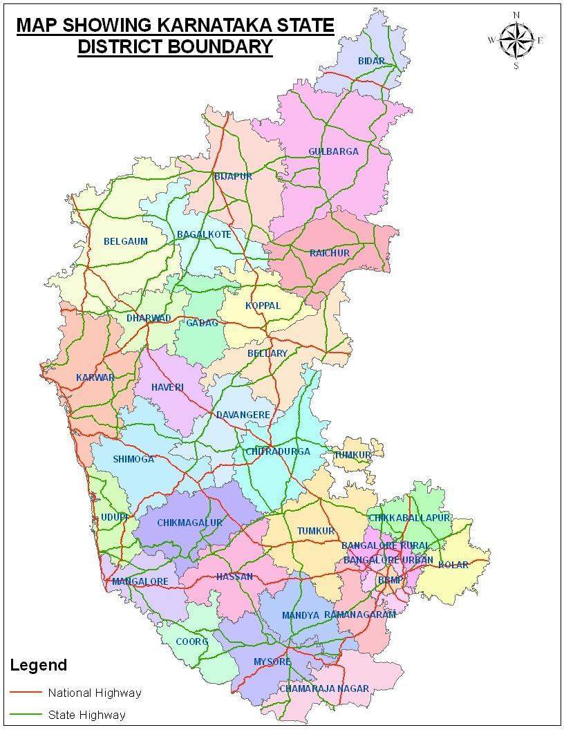 GIS - Karnataka Area of Karnataka 1,91,791 sq.km.