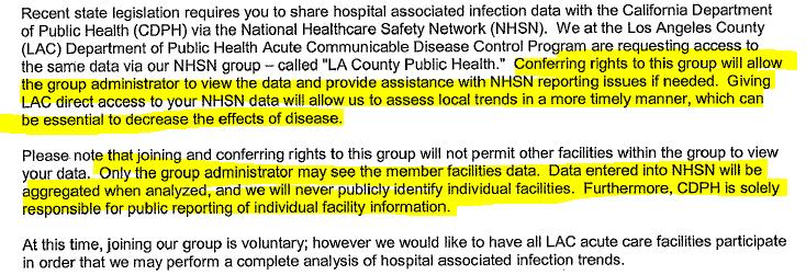 Informing hospitals, part 2 September 2010: similar letter